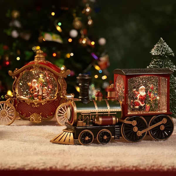 Christmas train with crystal balls