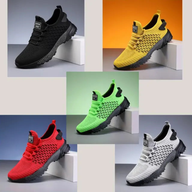 🔥Hot Sale - 60% OFF🔥Yellow High-Top Performance Athletic Sneakers - Breathable Mesh
