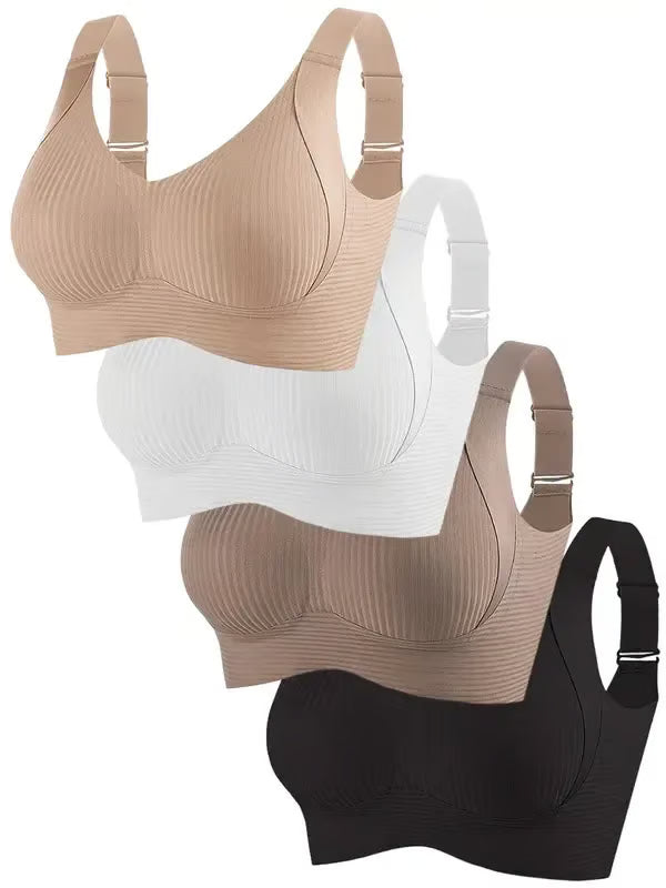 🔥HOT SALE🔥- Women's Ribbed Push Up Adjustable Wireless Bra