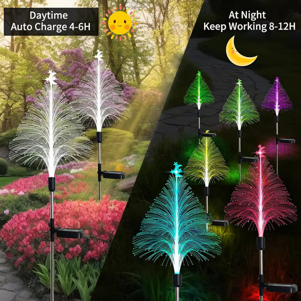 🎁🎄7 Color Changing Solar Christmas Trees Lights