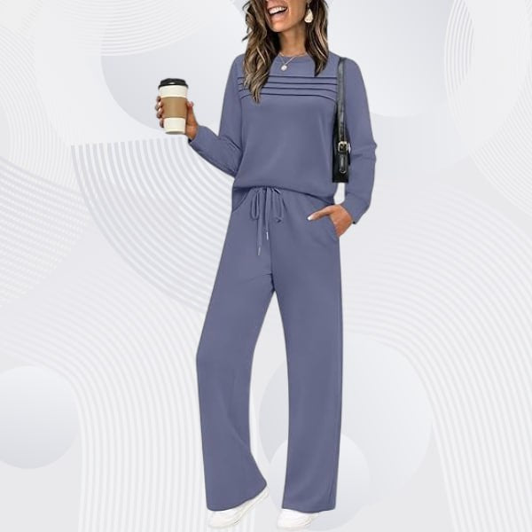 đ„LAST DAY 50% OFFâšWomenâs Crew Neck Lounge Set â Soft Cotton Top & Drawstring Pants