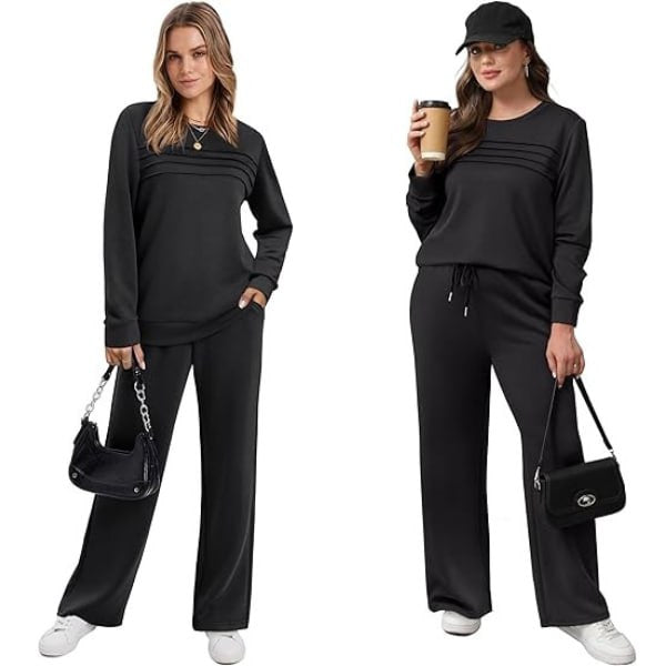 đ„LAST DAY 50% OFFâšWomenâs Crew Neck Lounge Set â Soft Cotton Top & Drawstring Pants
