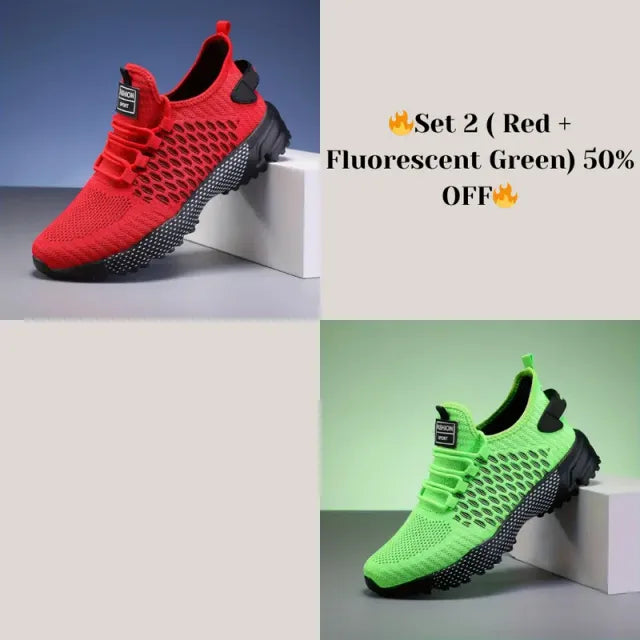 🔥Hot Sale - 60% OFF🔥Yellow High-Top Performance Athletic Sneakers - Breathable Mesh