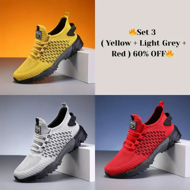 🔥Hot Sale - 60% OFF🔥Yellow High-Top Performance Athletic Sneakers - Breathable Mesh
