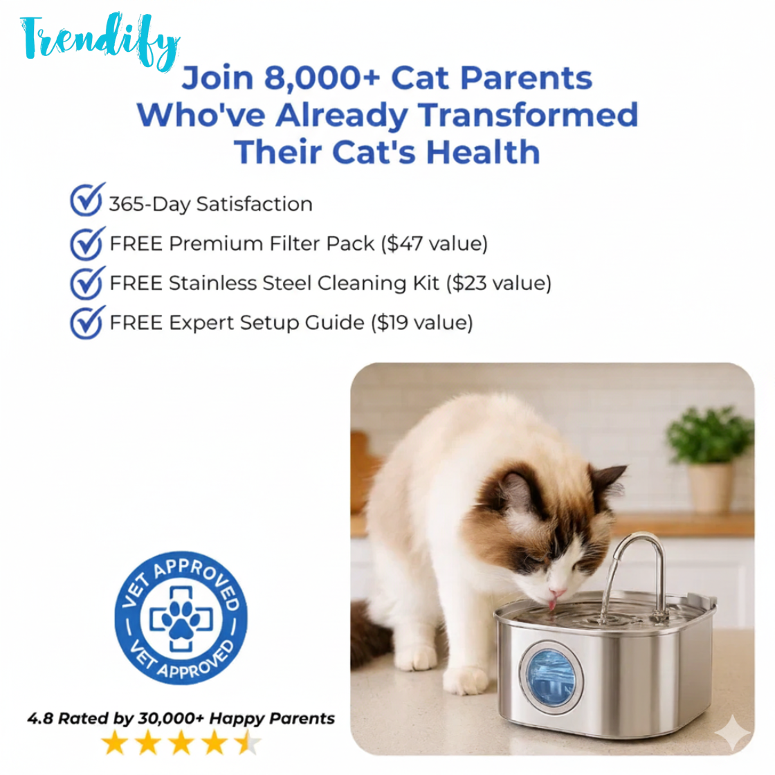 🔥Hot Sale 50% Off🔥 +🔥FREESHIPPING🔥  💥Give Your Cat Years More Healthy Life With Trendify™
