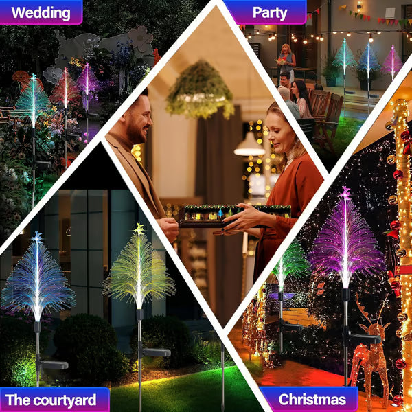 🎁🎄7 Color Changing Solar Christmas Trees Lights