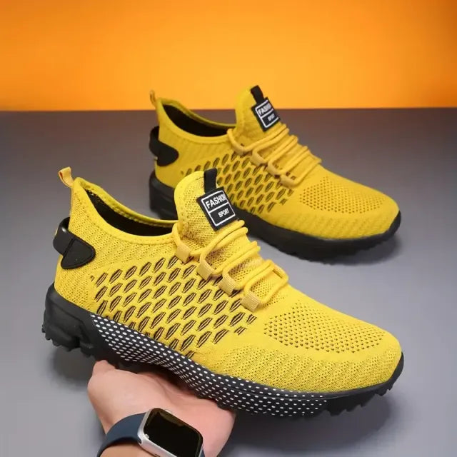 🔥Hot Sale - 60% OFF🔥Yellow High-Top Performance Athletic Sneakers - Breathable Mesh