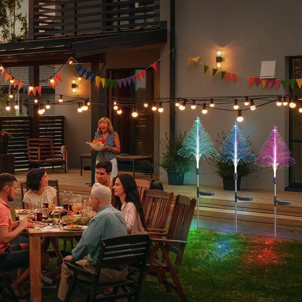 🎁🎄7 Color Changing Solar Christmas Trees Lights