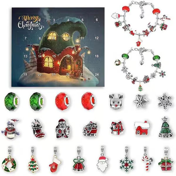 24 Pcs DIY Christmas Advent Calendar Bracelets Set