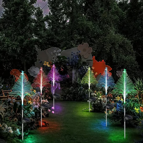 🎁🎄7 Color Changing Solar Christmas Trees Lights