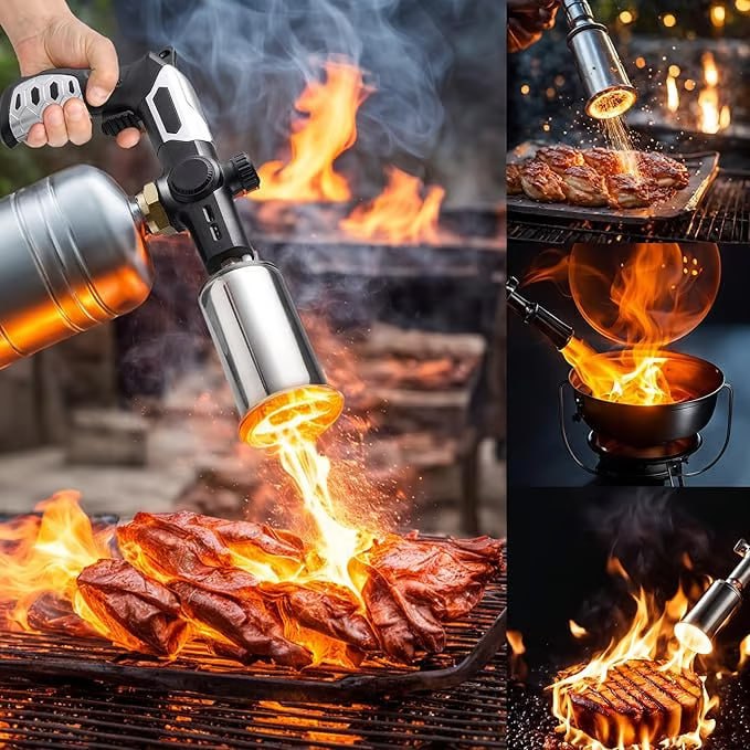 High-temperature torches for outdoor cooking and grilling