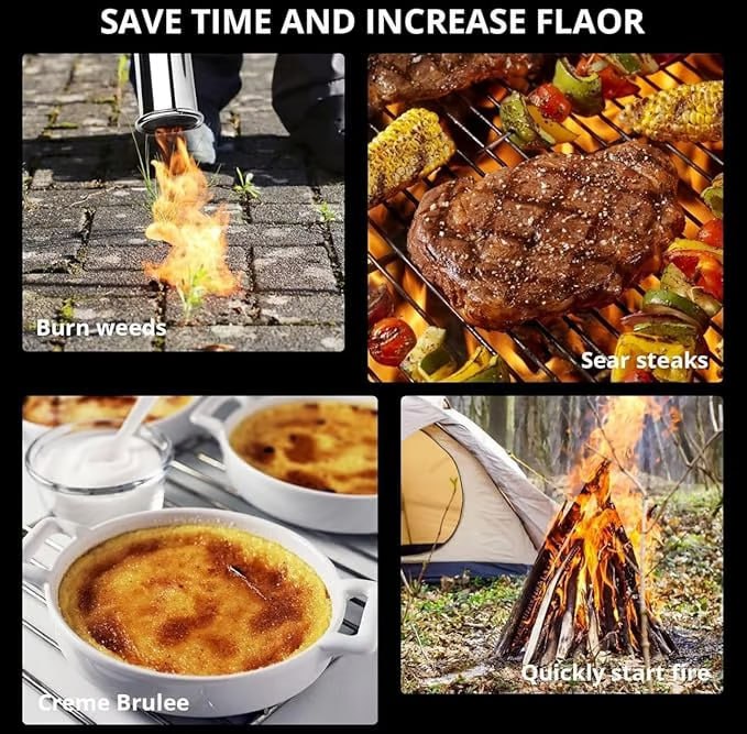 High-temperature torches for outdoor cooking and grilling