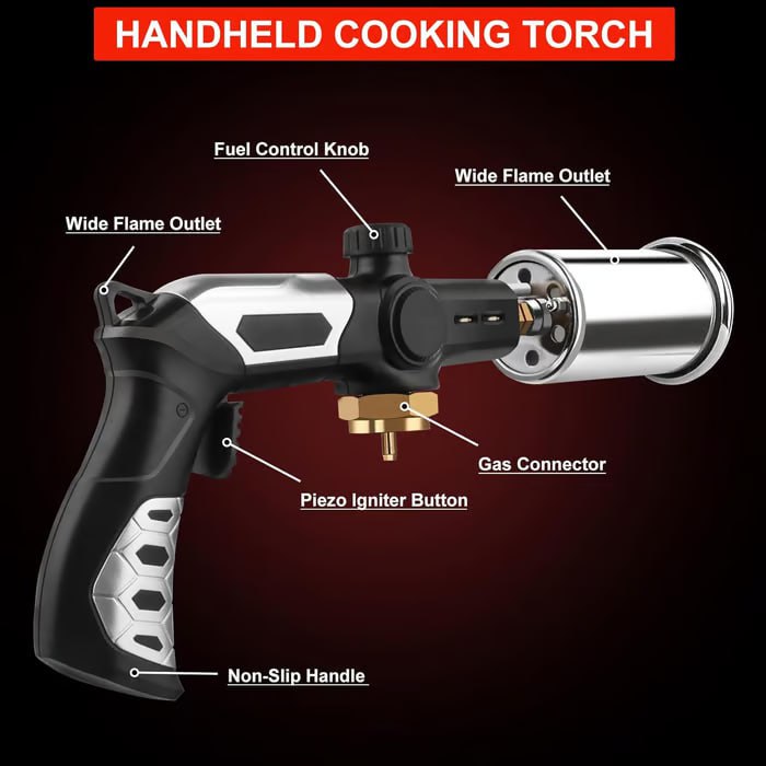 High-temperature torches for outdoor cooking and grilling