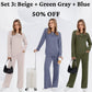 🔥LAST DAY 50% OFF✨Women’s Crew Neck Lounge Set – Soft Cotton Top & Drawstring Pants