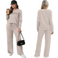 🔥LAST DAY 50% OFF✨Women’s Crew Neck Lounge Set – Soft Cotton Top & Drawstring Pants