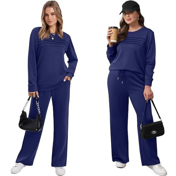 🔥LAST DAY 50% OFF✨Women’s Crew Neck Lounge Set – Soft Cotton Top & Drawstring Pants