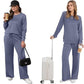 🔥LAST DAY 50% OFF✨Women’s Crew Neck Lounge Set – Soft Cotton Top & Drawstring Pants