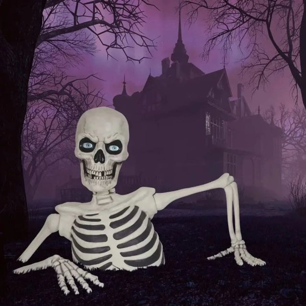 🎃Halloween Pre-sale 50% OFF🔥+FREESHIPPING🔥–Towering Skeleton with LED Eyes & Haunting Sounds👻